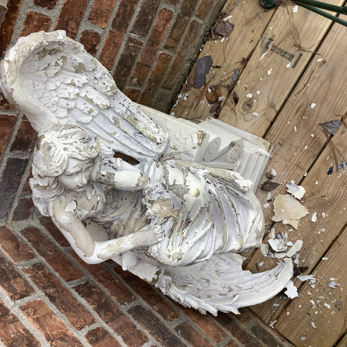 Trinx Angel on Pedestal Magnesium Garden Statue & Reviews | Wayfair